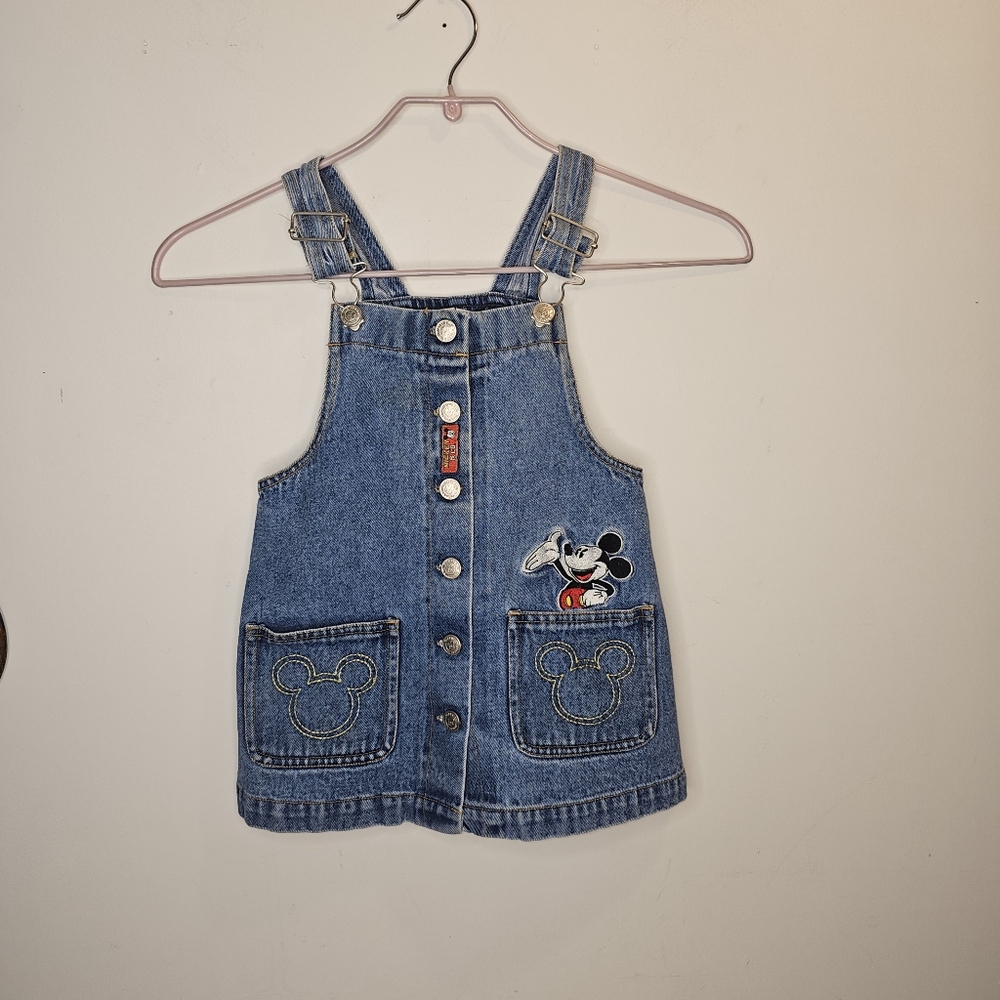 Mickey Mouse Button Denim Dress Girls Size 4